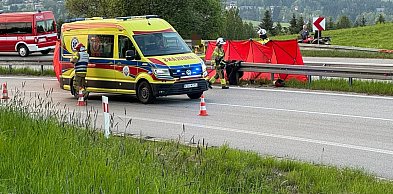 Wypadek motocyklisty na zakopiance w Chabówce